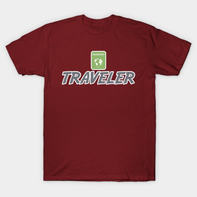 Traveler Jetsetter Globetrotter World Freelancer T-Shirt by Grassroots Green